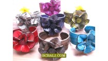 Genuine Leather Snake Bracelets Flower 